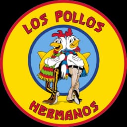 Los Pollos Hermanos logo: two cartoon chickens in a yellow circle