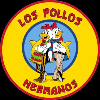 Los Pollos Hermanos logo: two cartoon chickens in a yellow circle